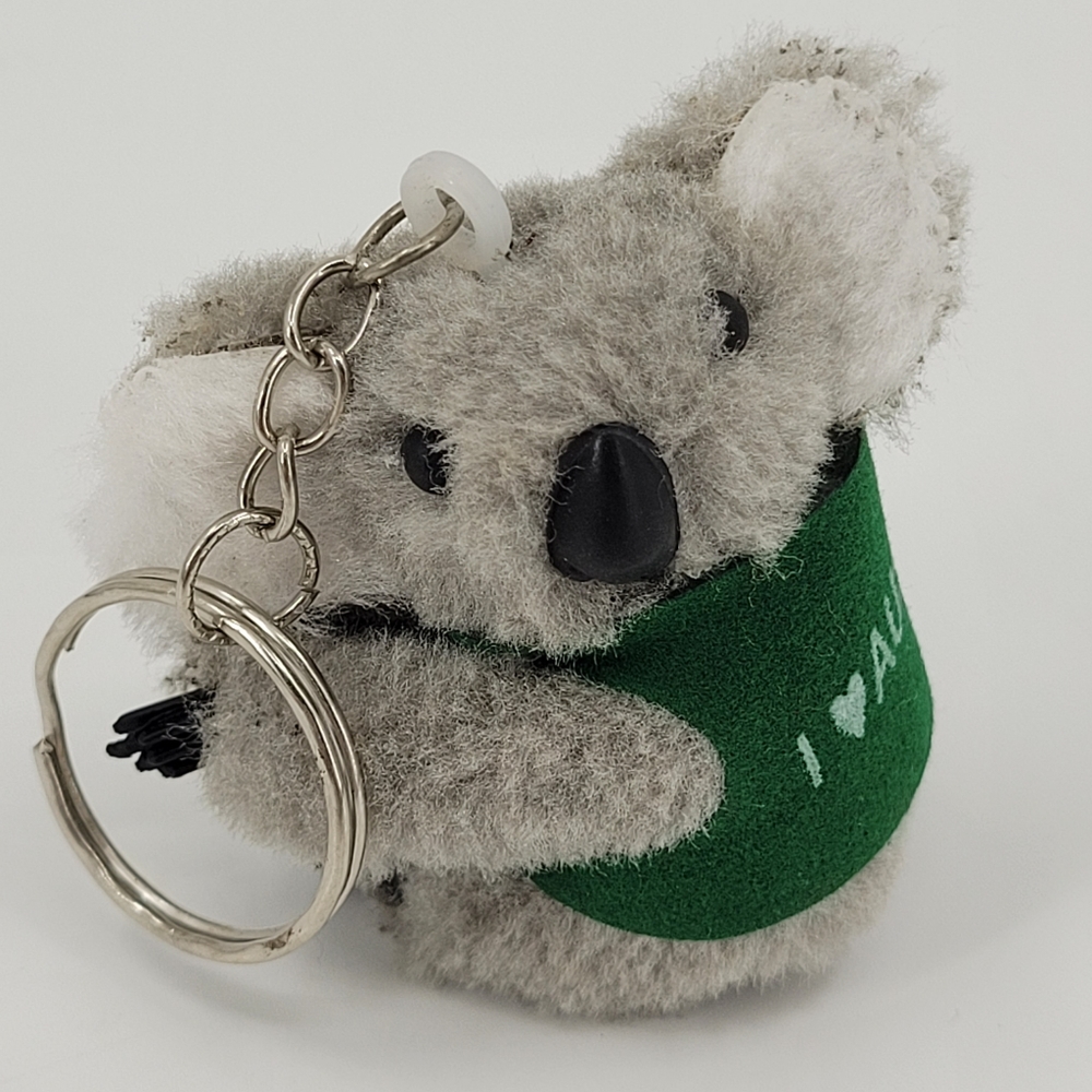 I Love Australia Souvenir Keychain Koala Clip On Hugger Mini Plush Bag Charm